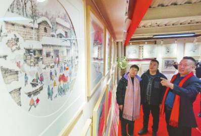 中国钢笔画知名画家韩秀强太行暖雪钢笔画迎春展